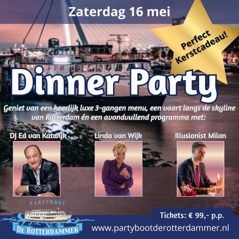 Dinner Show 16 mei - Partyboot de Rotterdammer